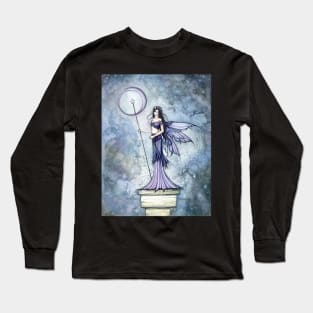 Blue Lumina Fairy Mystical Moon Fantasy Art Long Sleeve T-Shirt